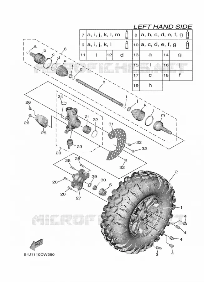 ROUE AVANT Yamaha SIDE BY SIDE 1000 2024 WOLVERINE  YXF1000EWS / YX10FRPLR