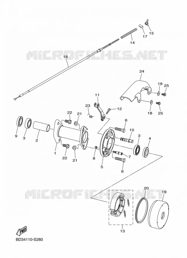 FREIN ARRIERE Yamaha QUAD 110 2024 RAPTOR  YFM110R