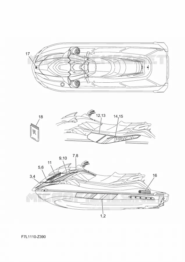 EMBLEME Yamaha WAVERUNNER 1900 2024 GP  GP1900B-A