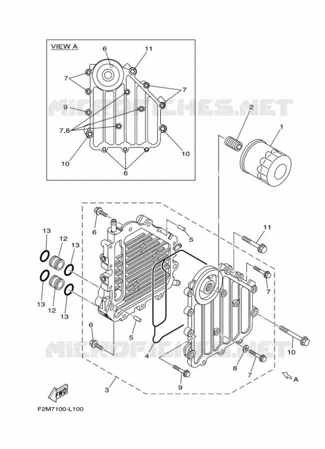 RADIATEUR D'HUILE / ECHANGEUR Yamaha WAVERUNNER 1900 2024 GP  GP1900B-A