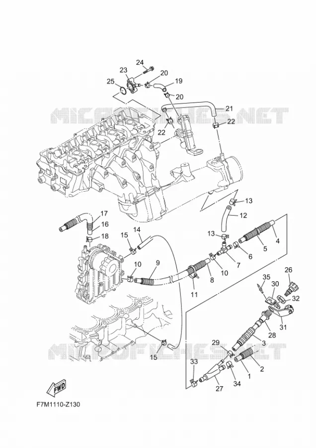 ECHAPPEMENT 2 Yamaha WAVERUNNER 1900 2024 VX  VX1900C-A