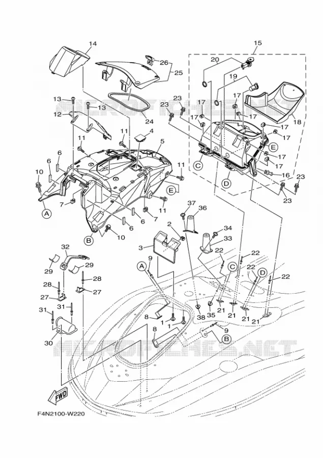 ENGINE HATCH 2 Yamaha WAVERUNNER 1900 2024 VX  VX1900C-A