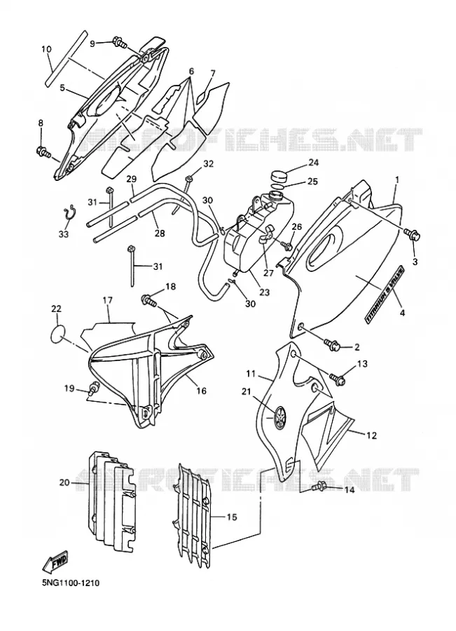 COUVERCLE LATERAL Yamaha MOTO 426 2001 WRF  WR426F