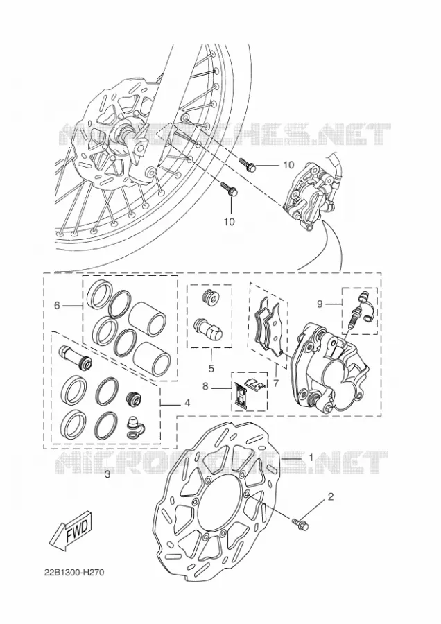 ETRIER DE FREIN AVANT Yamaha MOTO 125 2010 WR-R  WR125R