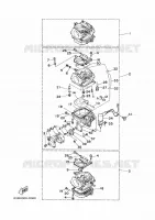 CARBURATEUR pour Yamaha 40V Electric Starter, Remote Control, Manual Tilt, Oil injection, Shaft 20