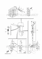 PIECES D'ENTRETIEN pour Yamaha 40V Electric Starter, Remote Control, Manual Tilt, Oil injection, Shaft 20