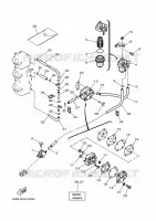 RESERVOIR A ESSENCE pour Yamaha 40V Electric Starter, Remote Control, Manual Tilt, Oil injection, Shaft 20