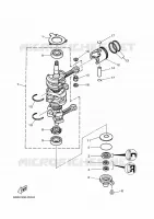 VILEBREQUIN / PISTON pour Yamaha 40V Electric Starter, Remote Control, Manual Tilt, Oil injection, Shaft 20