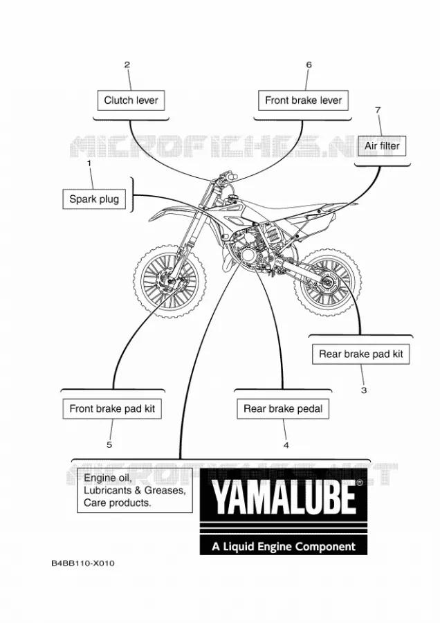 PIECES D'ENTRETIEN Yamaha MOTO 85 2024 YZ  YZ85LWR
