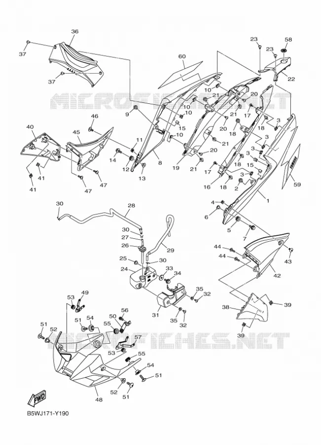COUVERCLE LATERAL Yamaha MOTO 300 2024 MT  MTN320-A