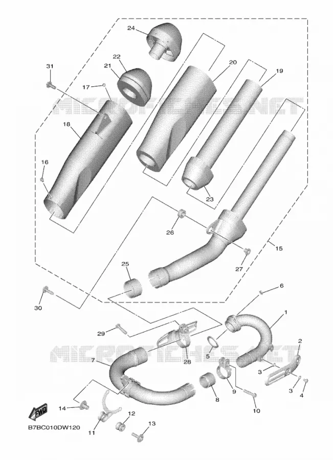 ECHAPPEMENT Yamaha MOTO 250 2024 YZF  YZ250FXR