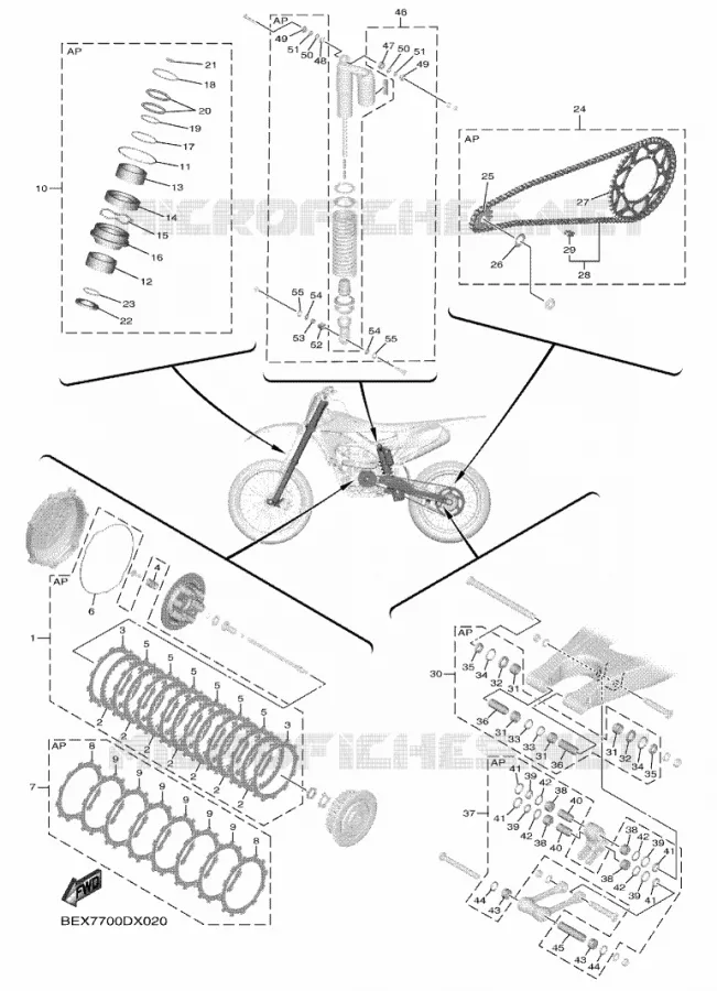 KIT PIECES D'ENTRETIEN Yamaha MOTO 250 2024 YZF  YZ250FXR