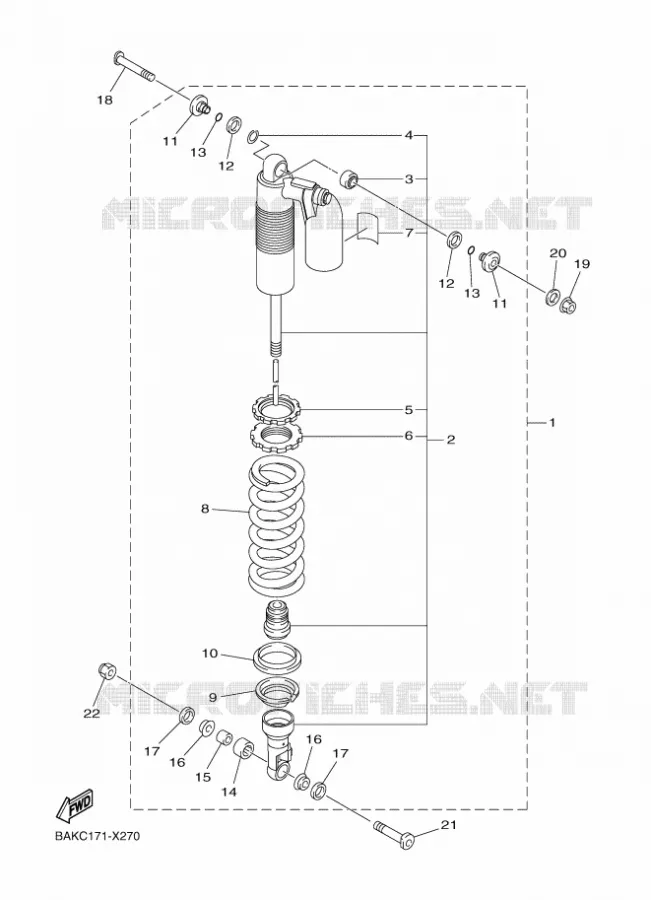 AMORTISSEUR ARRIERE Yamaha MOTO 250 2024 WRF  WR250F