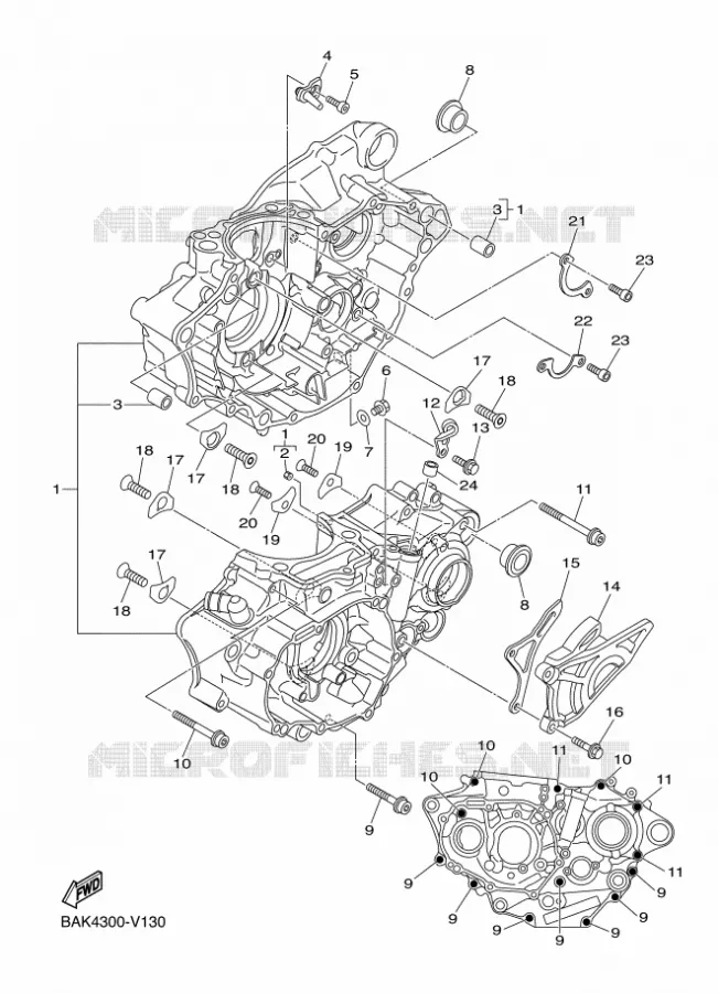 CARTER MOTEUR Yamaha MOTO 250 2024 WRF  WR250F