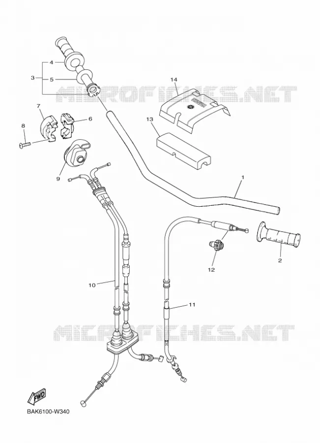 GUIDON ET CABLES Yamaha MOTO 250 2024 WRF  WR250F