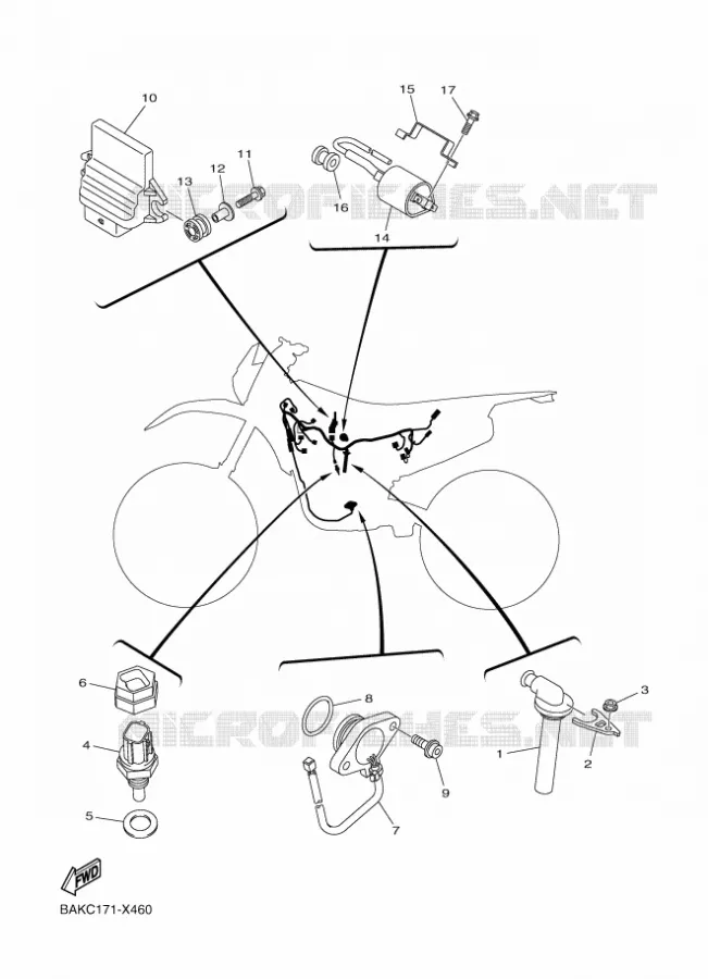 PARTIE ELECTRIQUE 1 Yamaha MOTO 250 2024 WRF  WR250F
