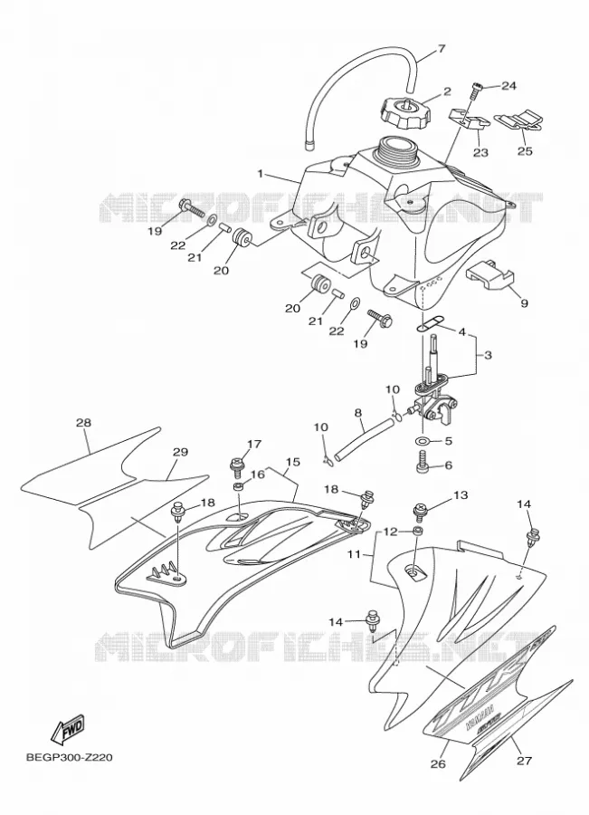 RESERVOIR A ESSENCE Yamaha MOTO 50 2024 TTR  TT-R50