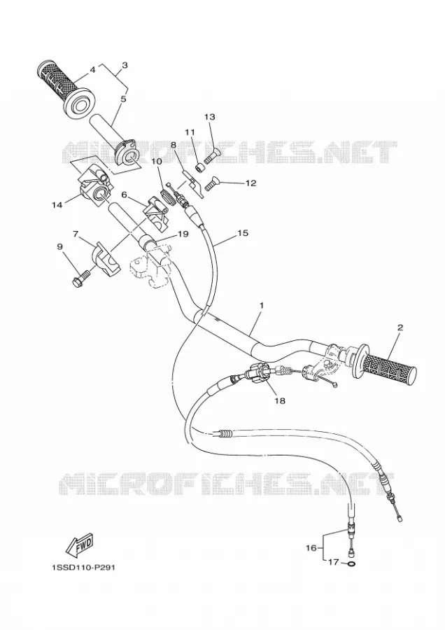 GUIDON ET CABLES Yamaha MOTO 125 2024 YZ  YZ125XR