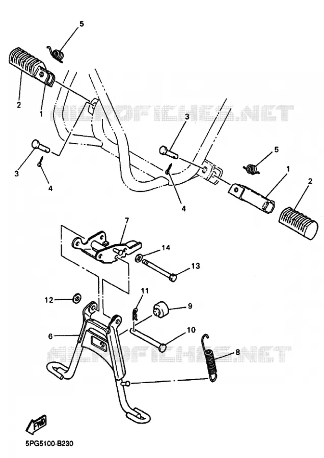 SUPPORT / REPOSE PIEDS Yamaha MOTO 50 2024 PW  PW50R