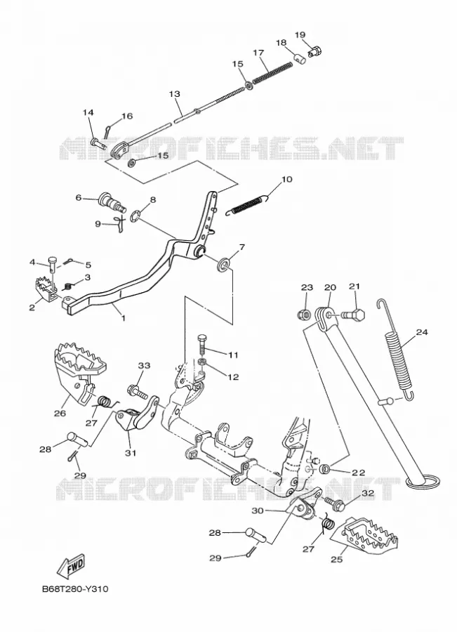 SUPPORT / REPOSE PIEDS Yamaha MOTO 230 2024 TTR  TT-R230R