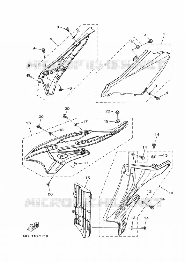 COUVERCLE LATERAL Yamaha MOTO 85 2023 YZ  YZ85LWP