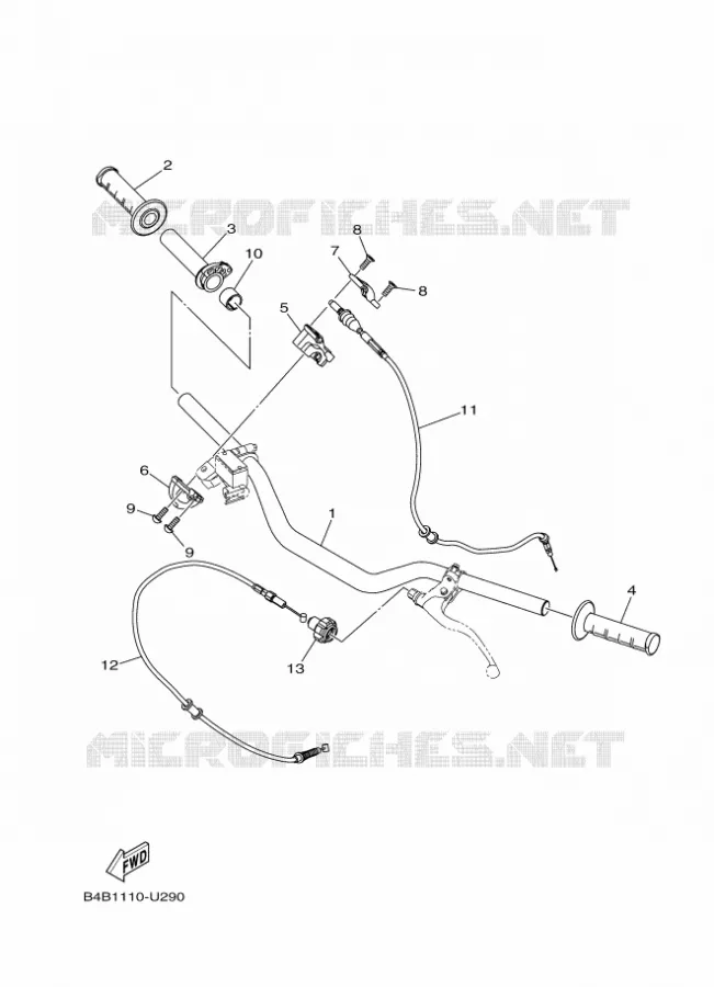 GUIDON ET CABLES Yamaha MOTO 85 2023 YZ  YZ85P