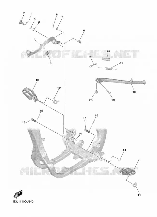 SUPPORT / REPOSE PIEDS Yamaha MOTO 250 2023 YZF  YZ250FXP