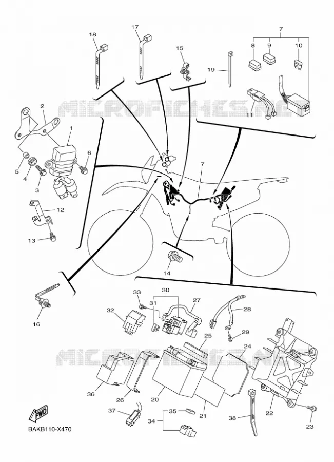 PARTIE ELECTRIQUE 2 Yamaha MOTO 250 2023 WRF  WR250FP