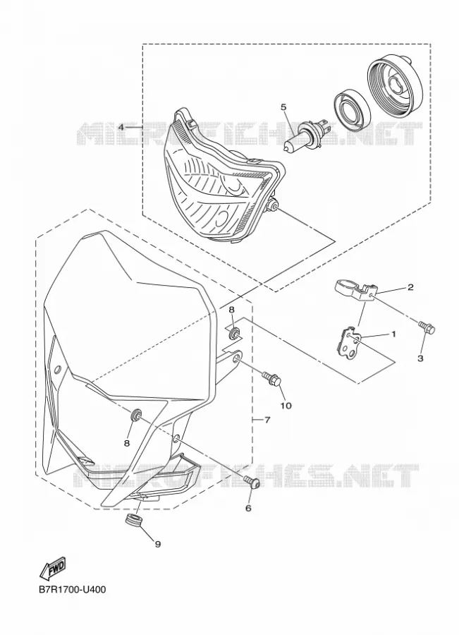PHARE  Yamaha MOTO 250 2023 WRF  WR250FP
