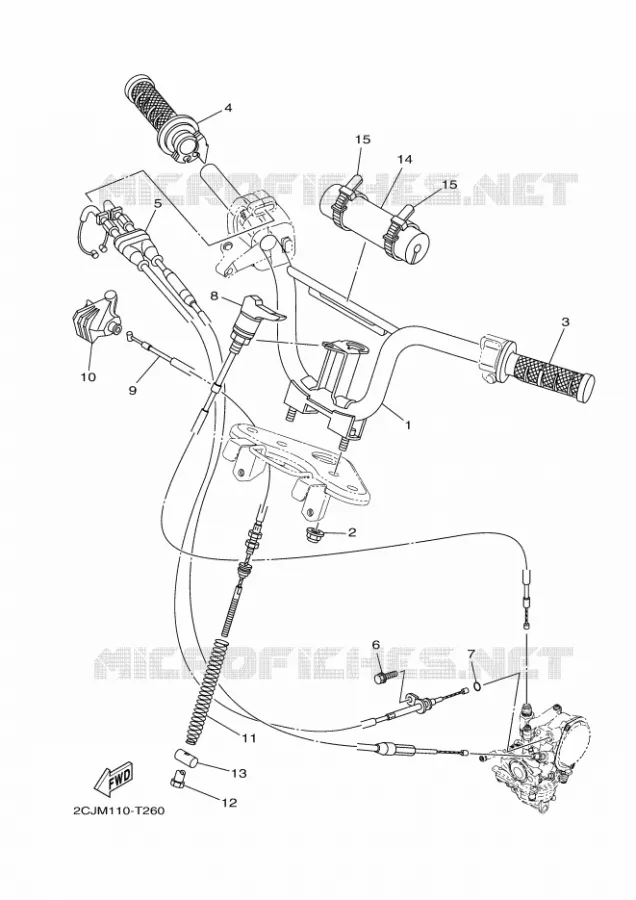 GUIDON ET CABLES Yamaha MOTO 50 2023 TTR  TT-R50EP