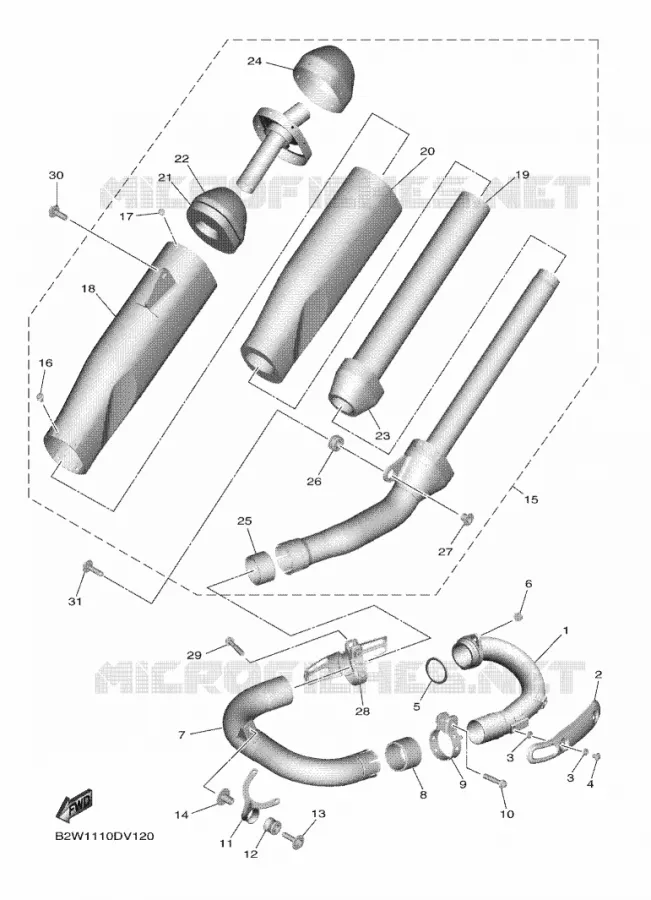 ECHAPPEMENT Yamaha MOTO 450 2023 YZF  YZ450FXP