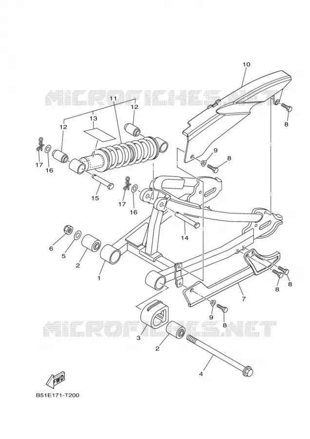 BRAS OSCILLANT / AMORTISSEUR Yamaha MOTO 110 2023 TTR  TT-R110EP