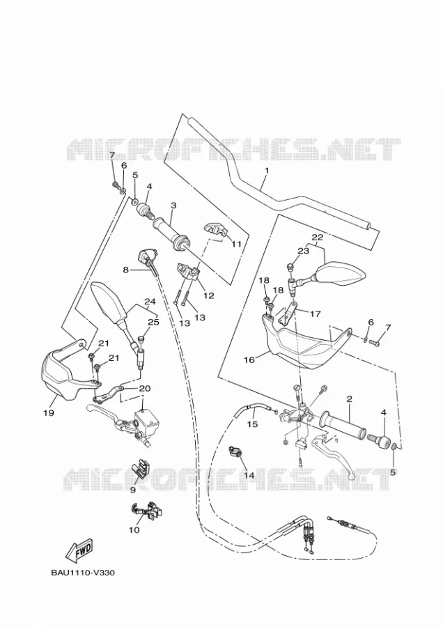 GUIDON ET CABLES Yamaha MOTO 700 2023 TENERE  XTZ07AP / XTZ690