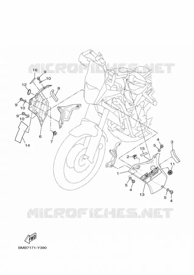 CARENAGES 2 Yamaha MOTO 700 2023 TENERE  XTZ07AP / XTZ690