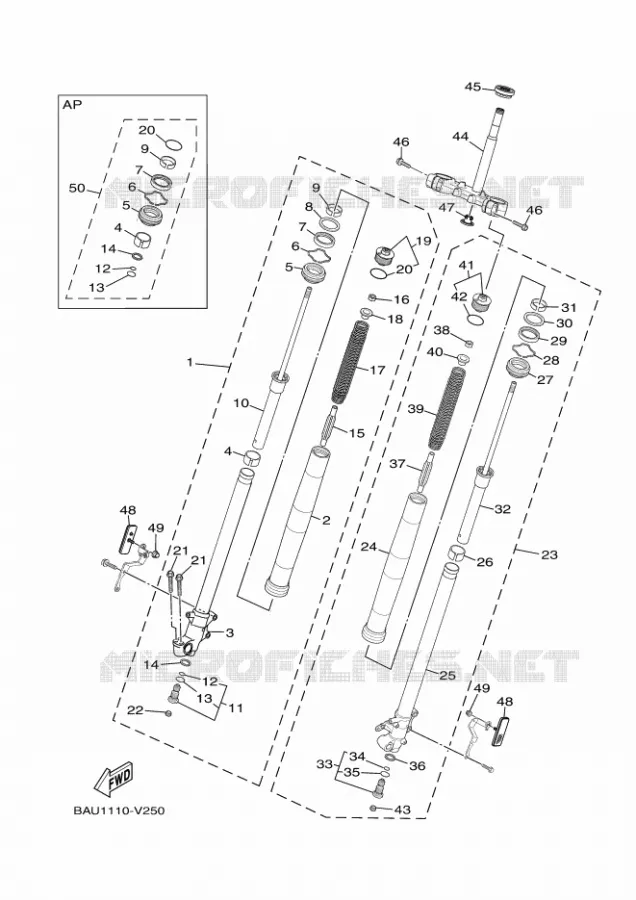 FOURCHE Yamaha MOTO 700 2023 TENERE  XTZ07AP / XTZ690