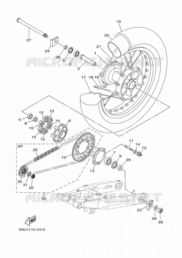 ROUE ARRIERE Yamaha MOTO 700 2023 TENERE  XTZ07AP / XTZ690