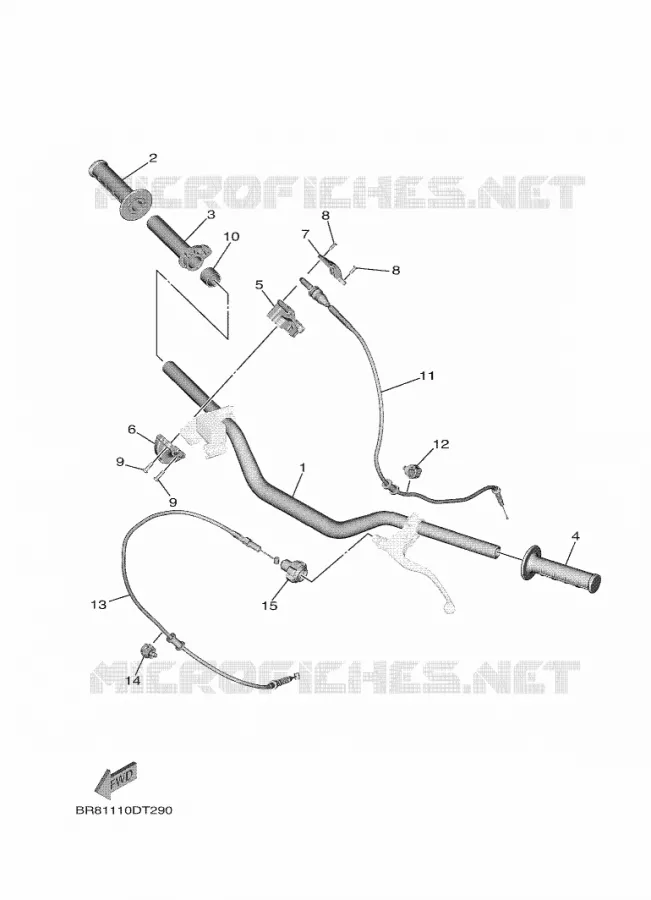 GUIDON ET CABLES Yamaha MOTO 65 2023 YZ  YZ65P