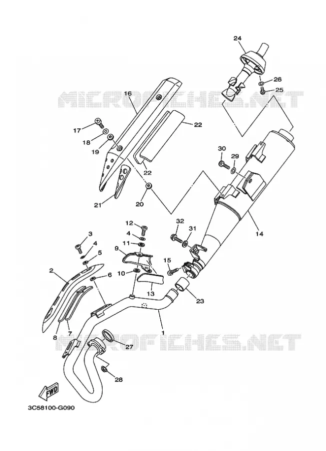 ECHAPPEMENT Yamaha MOTO 250 2022 XT  XT250N