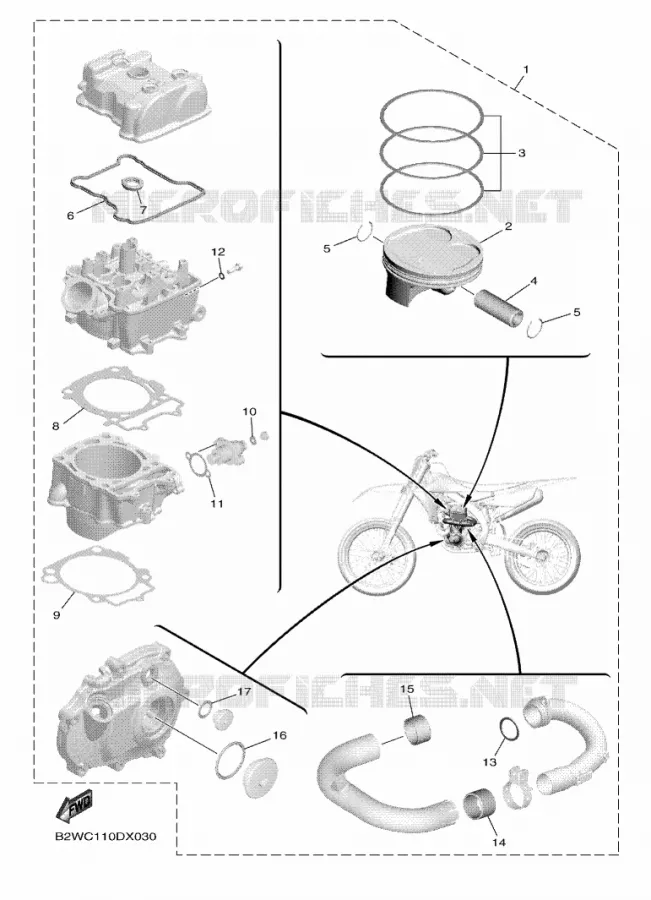 KIT PISTON Yamaha MOTO 450 2022 YZF  YZ450FN