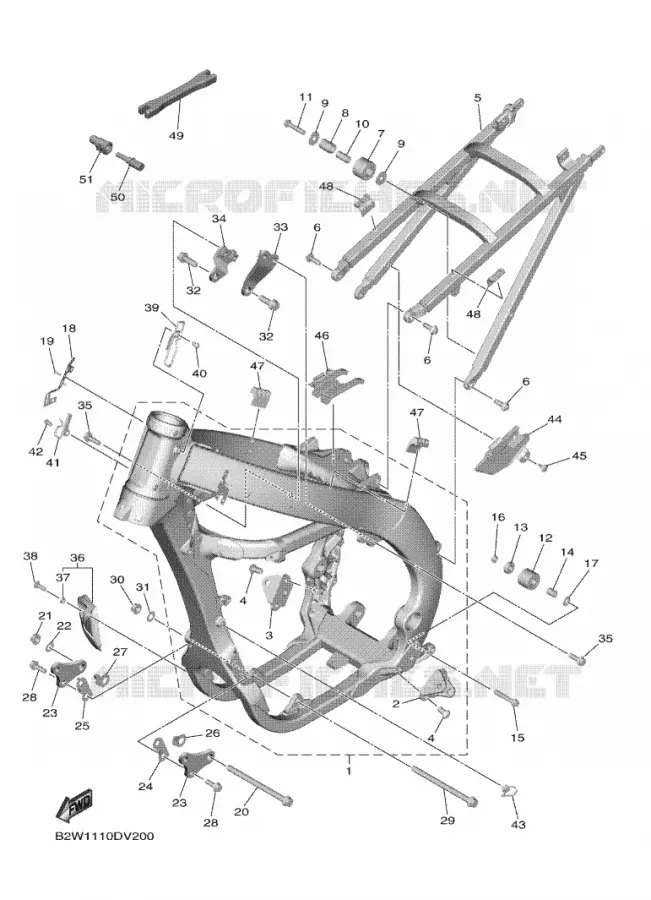 CADRE Yamaha MOTO 450 2022 YZF  YZ450FN