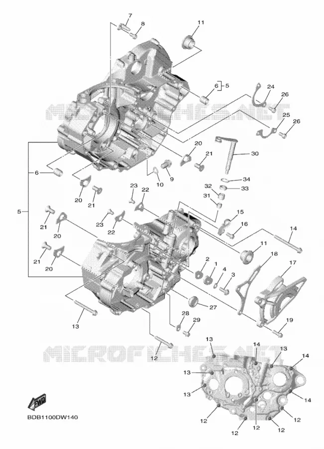 CARTER MOTEUR Yamaha MOTO 450 2022 WRF  WR450FN
