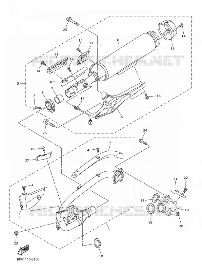 ECHAPPEMENT Yamaha MOTO 950 2022 BOLT  XVS950CUD