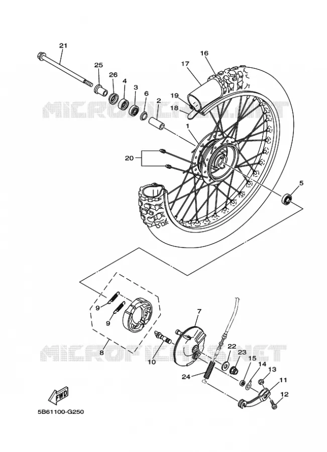 ROUE AVANT Yamaha MOTO 110 2022 TTR  TT-R110EN