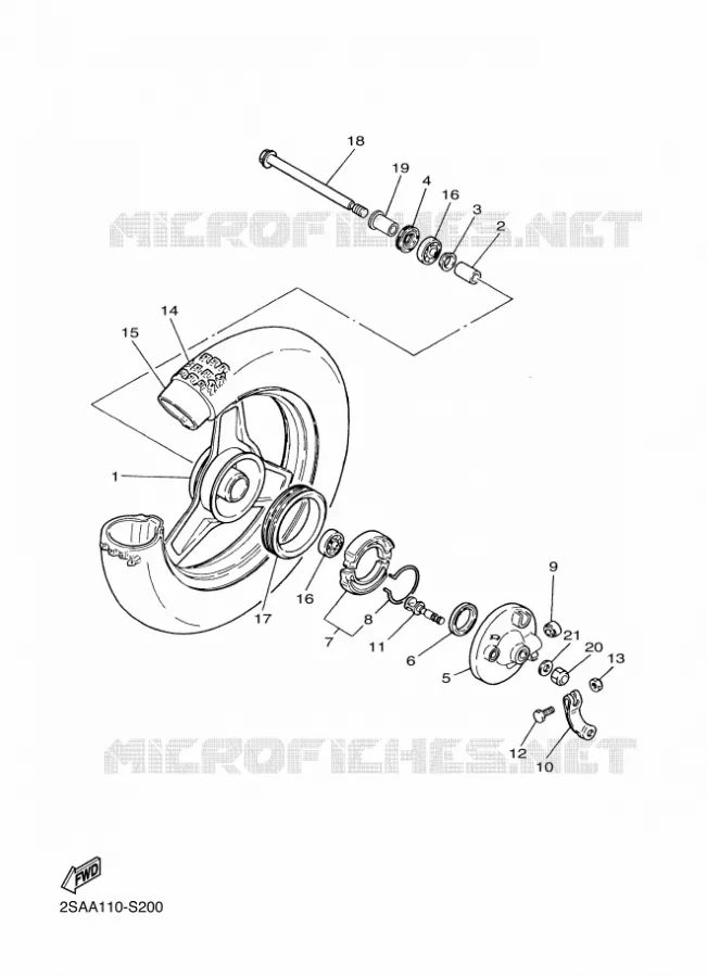 ROUE AVANT Yamaha MOTO 50 2021 PW  PW50ML