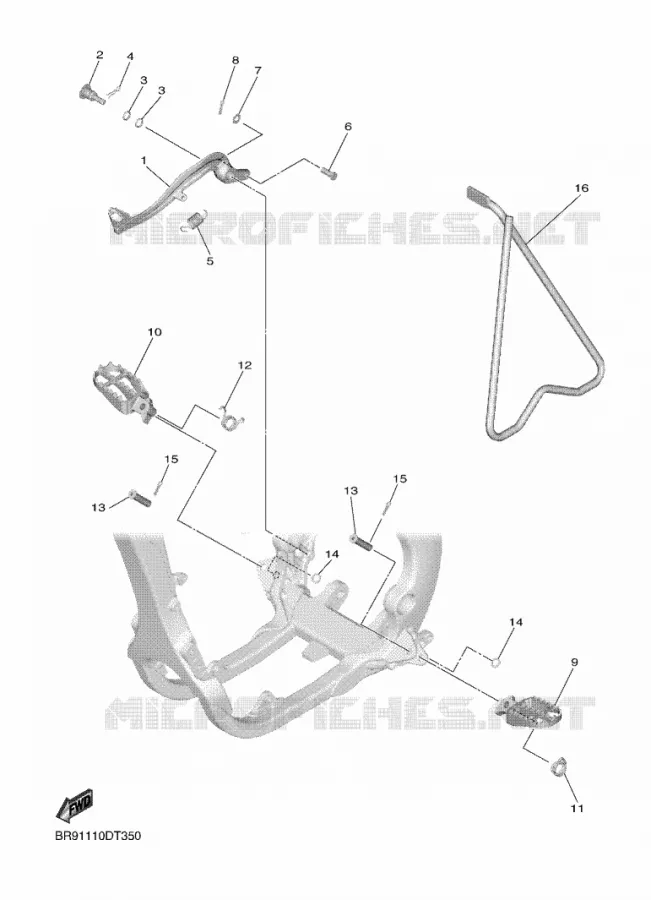 SUPPORT / REPOSE PIEDS Yamaha MOTO 450 2021 YZF  YZ450FMX