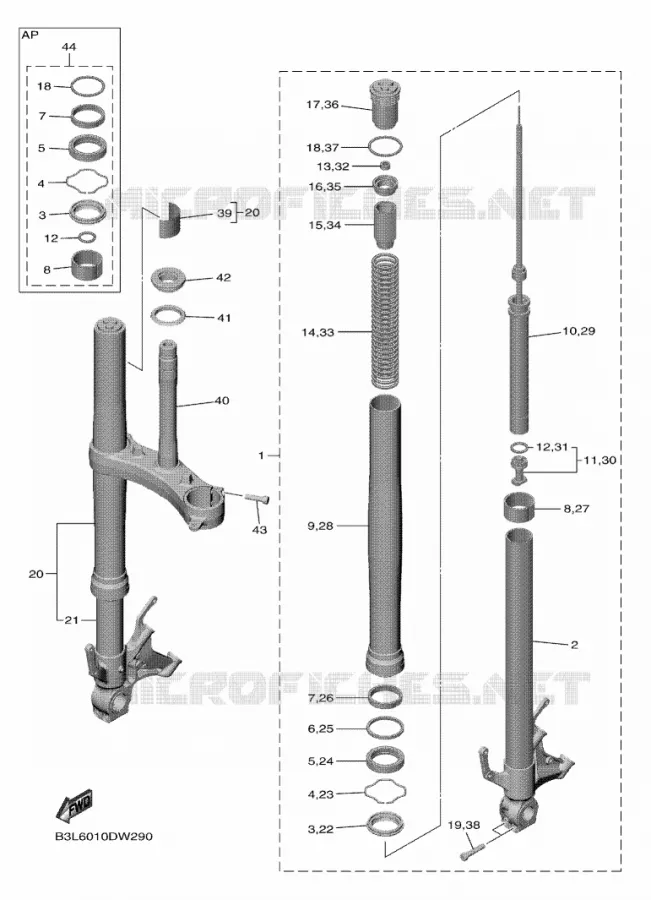 FOURCHE Yamaha MOTO 1000 2021 R1  YZF1000