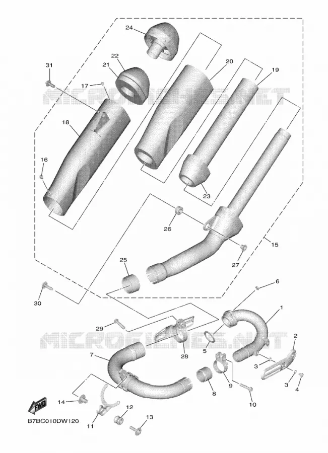 ECHAPPEMENT Yamaha MOTO 250 2021 YZF  YZ250FMX