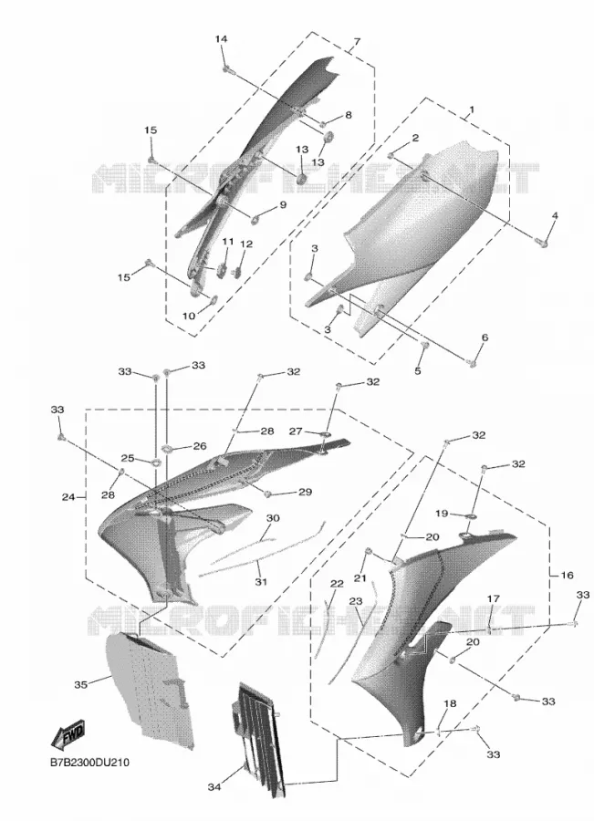 COUVERCLE LATERAL Yamaha MOTO 250 2021 YZF  YZ250FXML