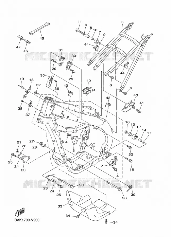 CADRE Yamaha MOTO 250 2021 WRF  WR250FML