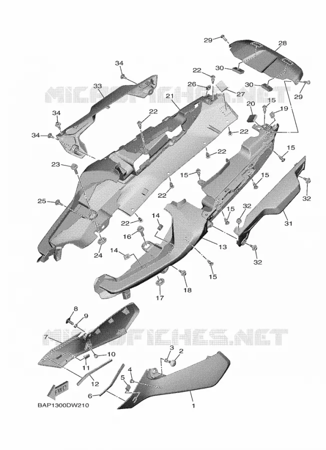 COUVERCLE LATERAL Yamaha MOTO 900 2021 TRACER  MTT890D